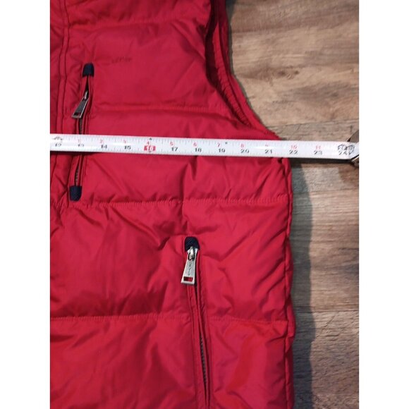 Vintage Orvis Men’s Puffer Vest Size Med Red Full Zip Duck Down - Picture 4 of 6
